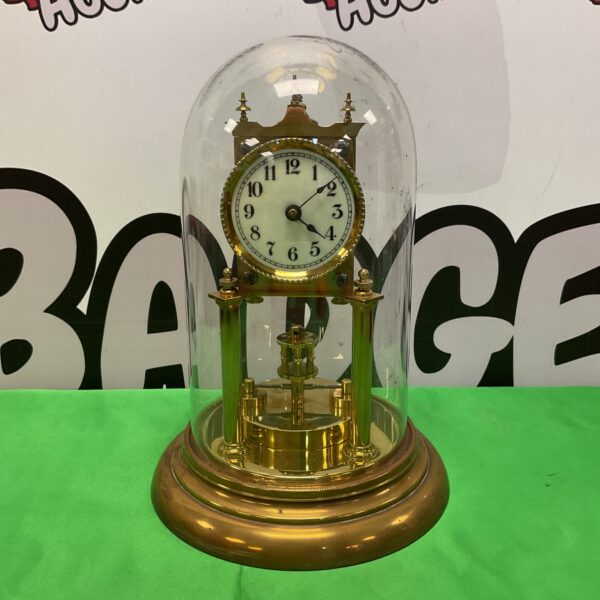 Vintage Gustav Becker 400 day clock under a glass dome.