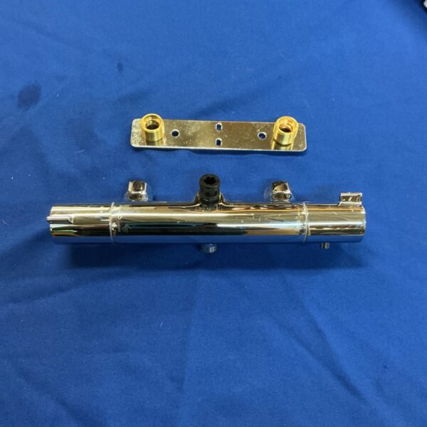 Hansgrohe thermostatic shower mixer tap, vintage bathroom fitting.