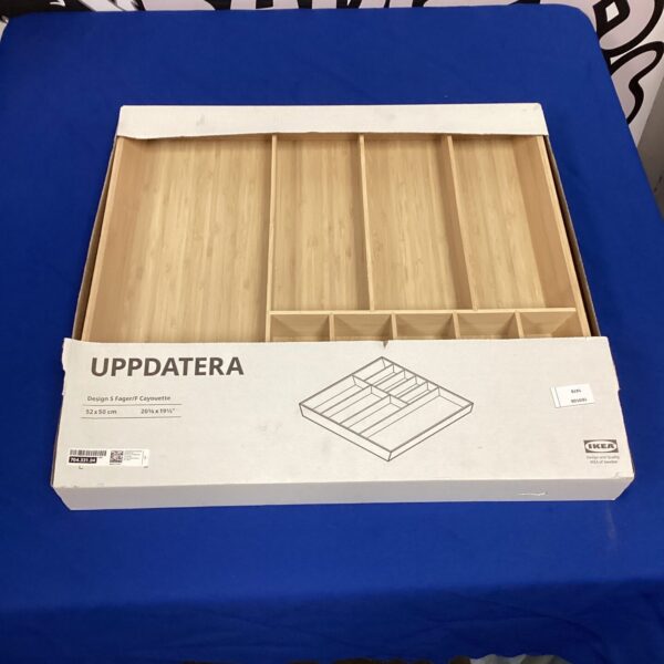 New IKEA Uppdatera wooden cutlery drawer insert for kitchen organisation.
