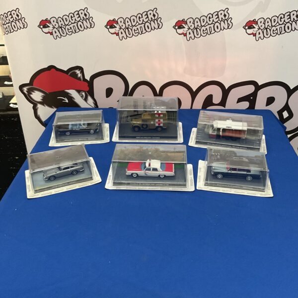 James Bond scale model car collection in packaging.
