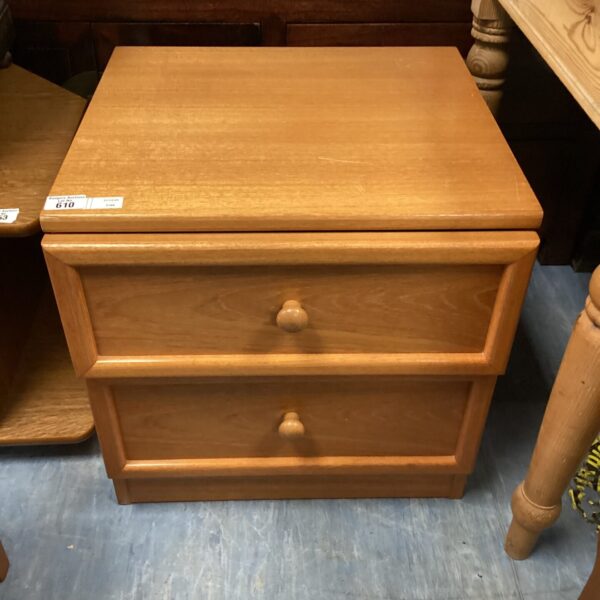 Wooden John Lewis side table with a single drawer.