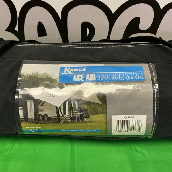 Kampa Ace Air 400 Sun Wing awning in used condition.