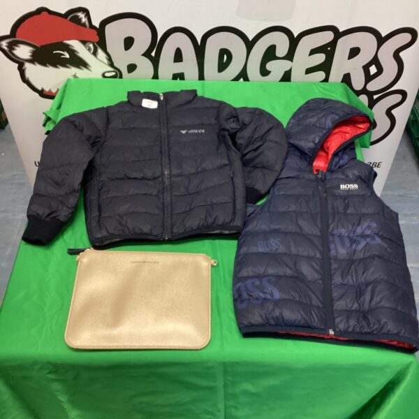 Kids designer clothing bundle featuring Armani, Hugo Boss, and Tommy Hilfiger.