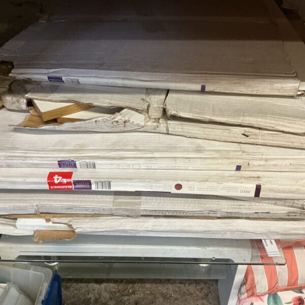 White kitchen end panels in a quantity lot for DIY projects.