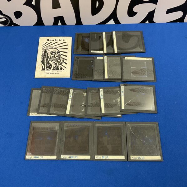 Vintage Klaus Wrage Beatrice magic lantern slides set for collectors.