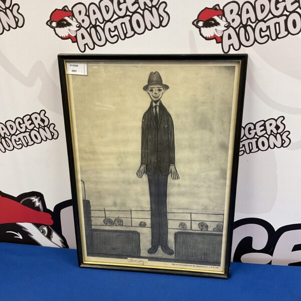Signed L Connolly limited edition print of man on promenade.