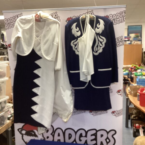 Ladies dresses bundle featuring navy and white designs.