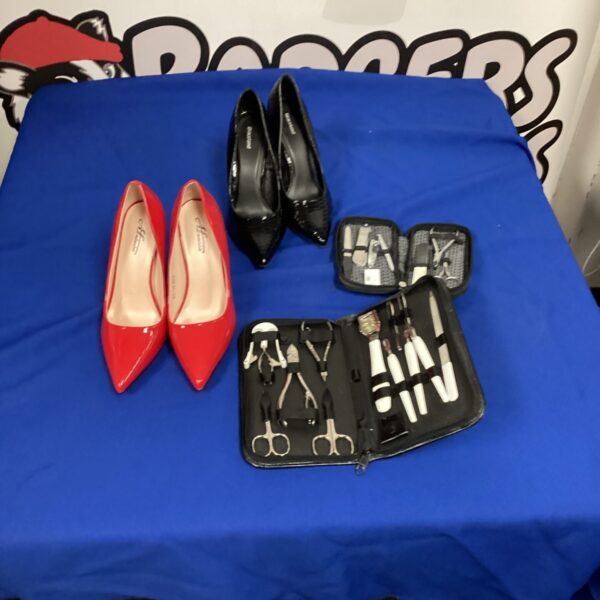 Ladies heeled shoes lot featuring Mulanka and Graceland brands.