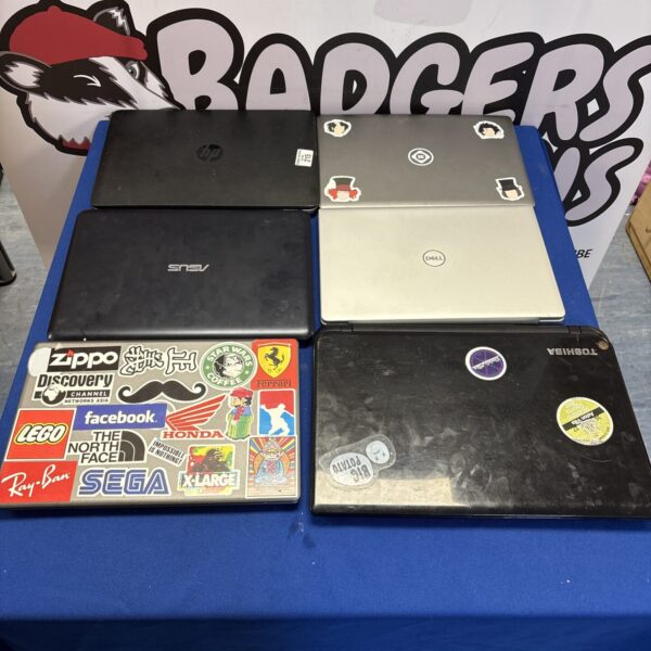 Laptop bundle overview with Dell, HP, ASUS, and Entity laptops.