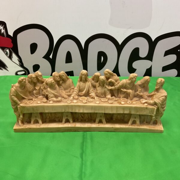 Detailed resin sculpture of The Last Supper scene.