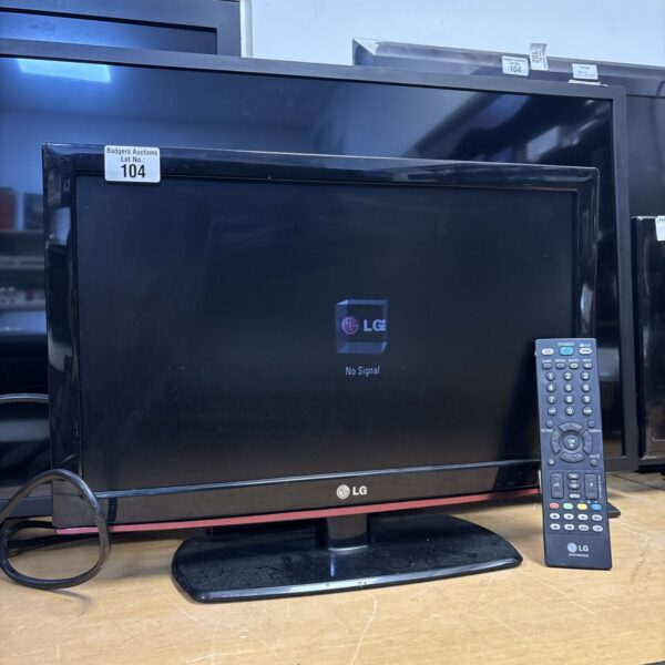 LG 19 inch LCD television with remote control, model 19LD350-ZA.