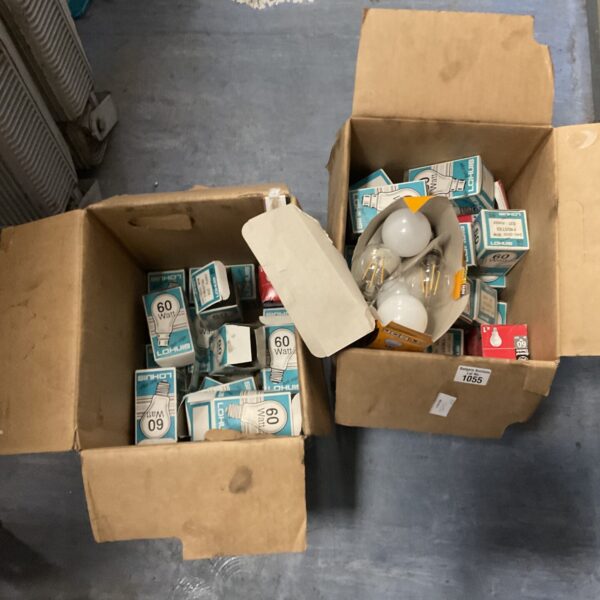 Mixed lot of light bulbs in original packaging for home use.