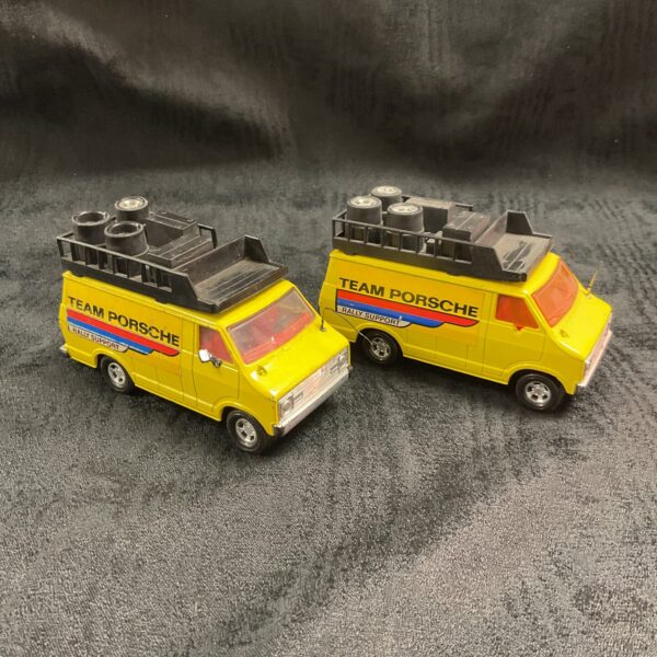 Vintage Matchbox Super Kings Porsche rally support truck.