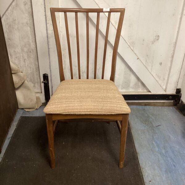 Vintage McIntosh teak dining chair with reupholstered seat.