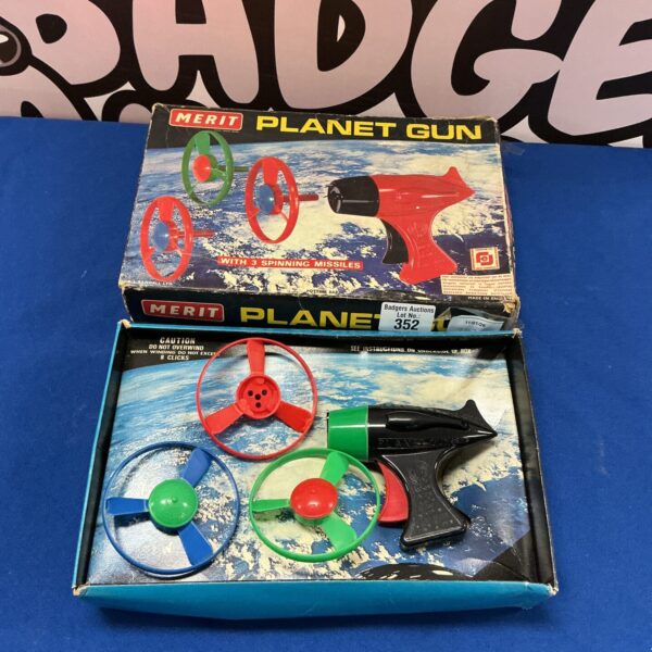 Vintage Merit Panel Gun, a classic 1960s space toy.