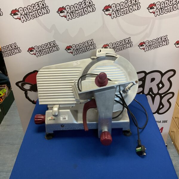 Metcalfe commercial meat slicer for deli and kitchen use.