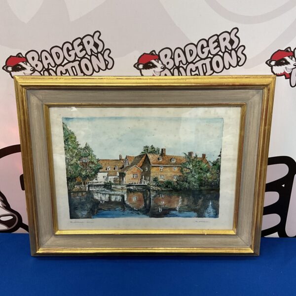 Michael Goss watercolour painting of Flatford Mill in Suffolk.