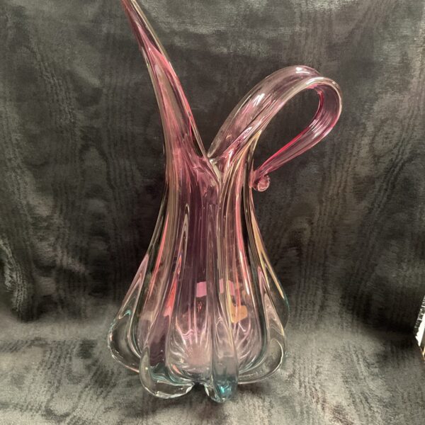 Stunning mid-century Murano art glass vase in amethyst.