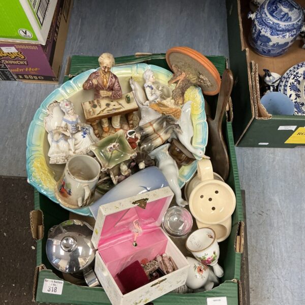 Vintage mixed lot of porcelain figurines and collectibles.