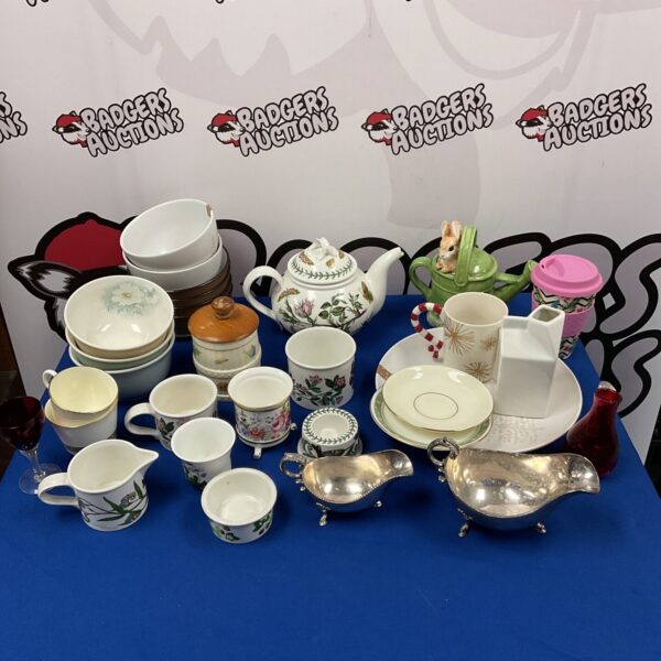 Mixed lot of vintage porcelain and china including Portmeirion.