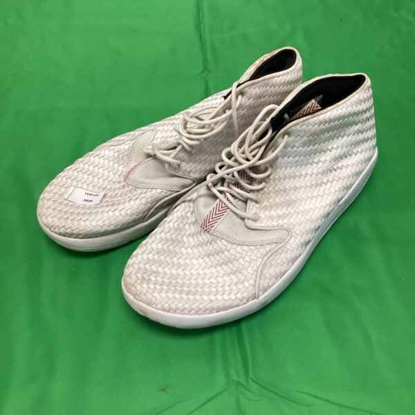 Size 11 Nike Air Jordan trainers with woven upper.