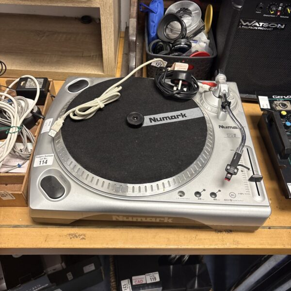 Front view of the Numark TT Professional USB turntable.