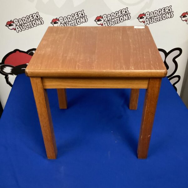 Vintage solid oak side table with a warm patina.