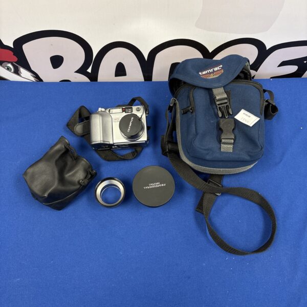 Vintage Olympus C-4000 Zoom digital camera in its original case.