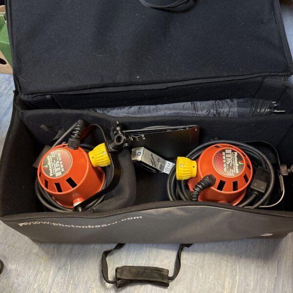 Pair of PhotonBeam A100 redhead lights in a carry case.