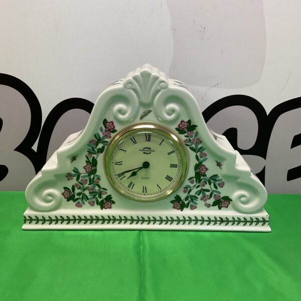 Front view of Portmeirion Botanical Gardens quartz mantle clock.