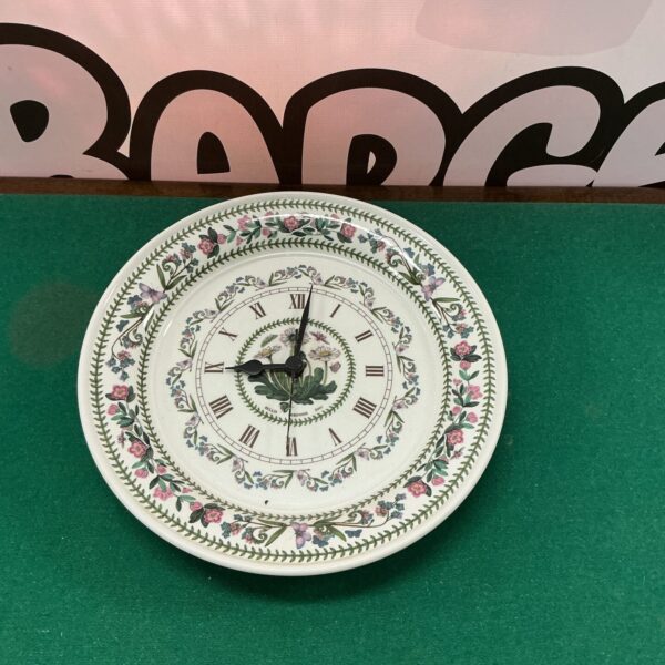 Vintage Portmeirion wall clock with botanical floral design.