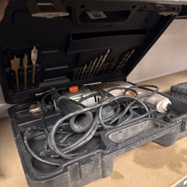 Vintage Powerbase Excel hammer drill in its original carrying case.