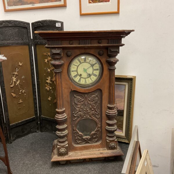 Antique Reinhold Schnekenburger German wall clock for restoration.