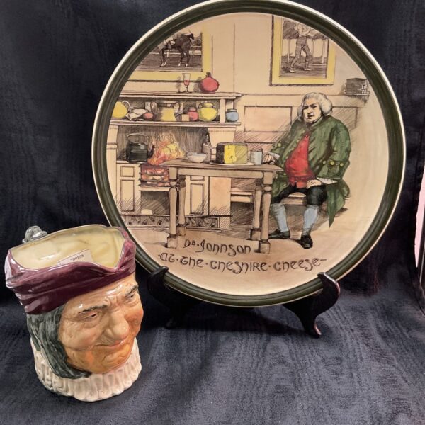 Royal Doulton D B Jonnson plate depicting the Cheshire Cheese pub scene.