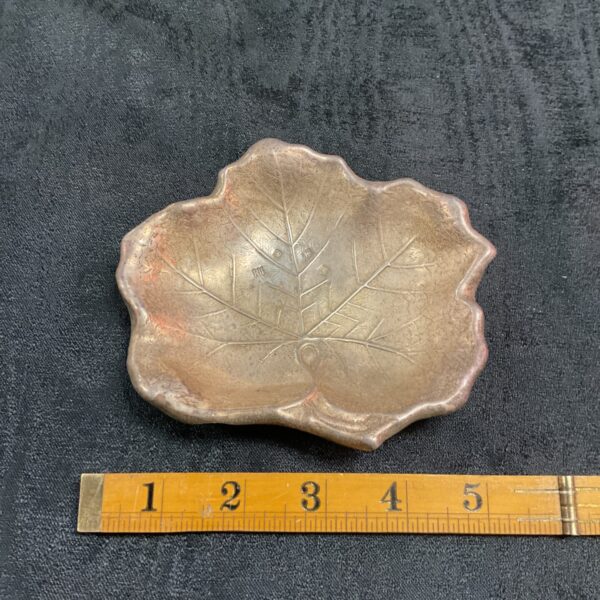 Vintage Royal Irish silver leaf dish with detailed veining.