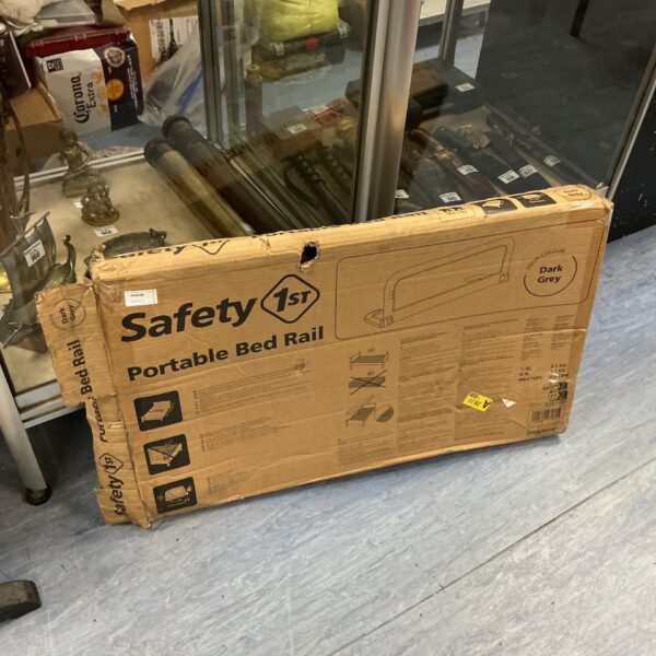 Grey Safety 1st portable bed rail for children's beds.