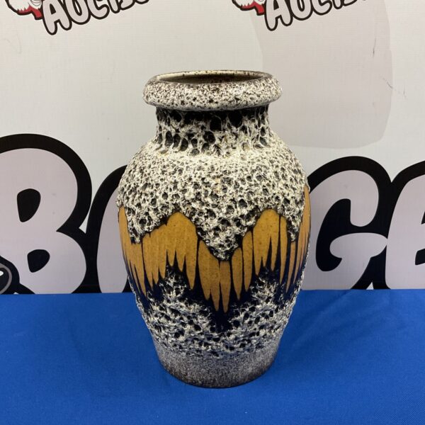 Vintage Scheurich West German lava vase with textured glaze.