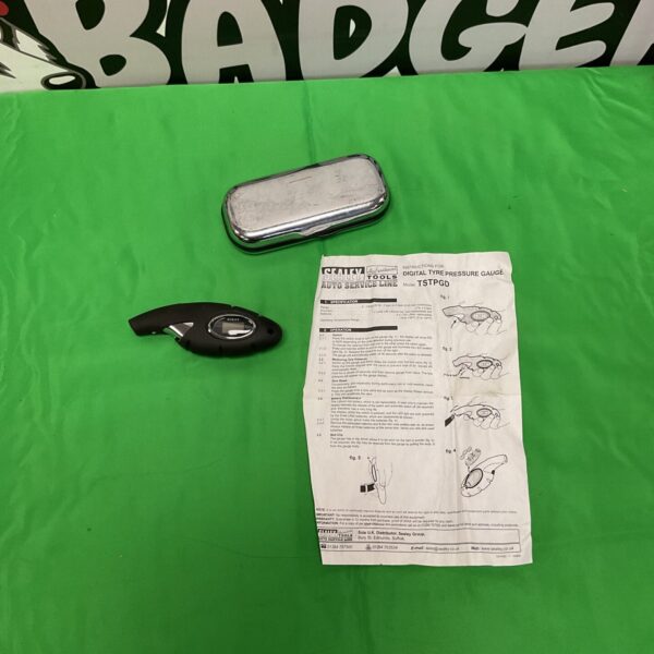 Sealey digital tyre pressure gauge model TSTPGD for vehicle maintenance.