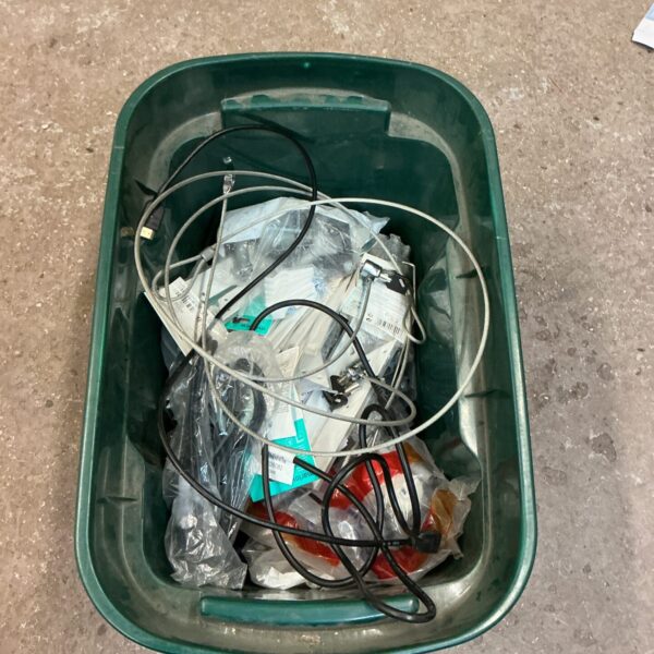 Mixed lot of security cables with keys for laptop security.