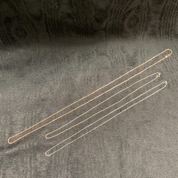Silver chain necklaces lot, including 925 silver and gilt options.