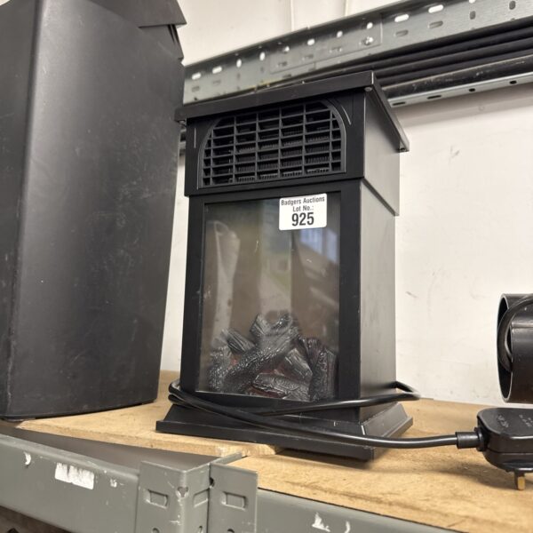 Silverline desktop electric fireplace heater with LED lights.