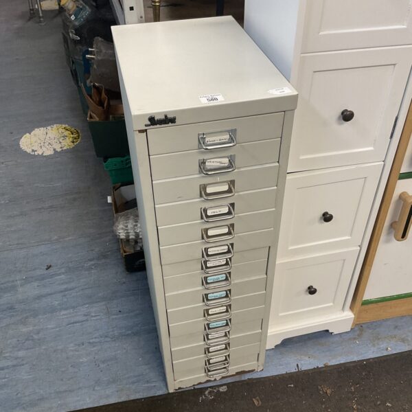 Silverline metal filing cabinet for office paperwork storage.