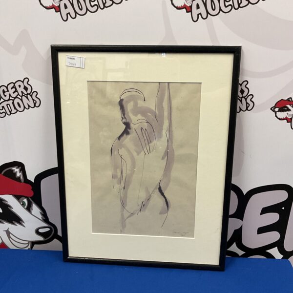 Antique Simon Rogers watercolour painting of a figure study, 1885.