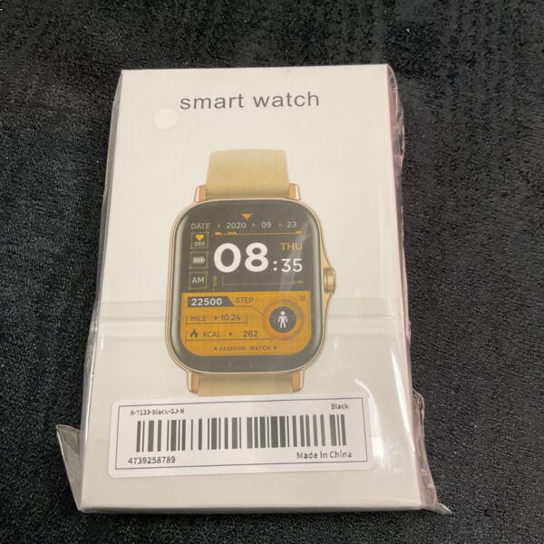 New smart watch in sealed box, modern wearable tech.