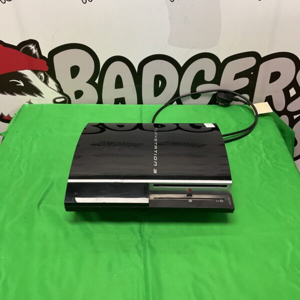 Front view of a Sony Playstation 3 gaming console.