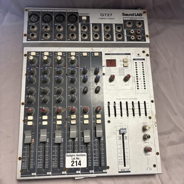 Vintage Sound Lab G727 compact audio mixer with control knobs.