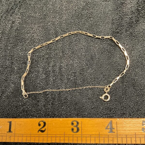 Delicate sterling silver square link bracelet, classic jewellery.