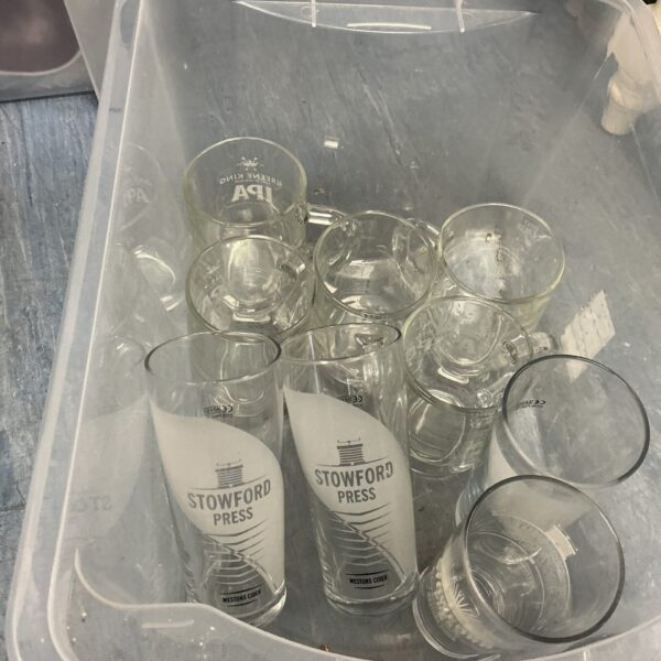 Mixed lot of Stowford Press beer and pub glasses.