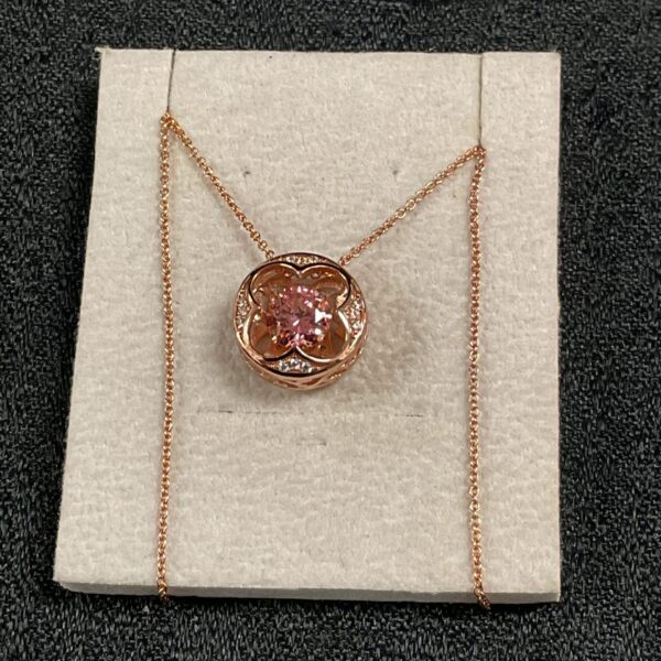 Elegant Swarovski shimmerstone pendant necklace on a delicate chain.
