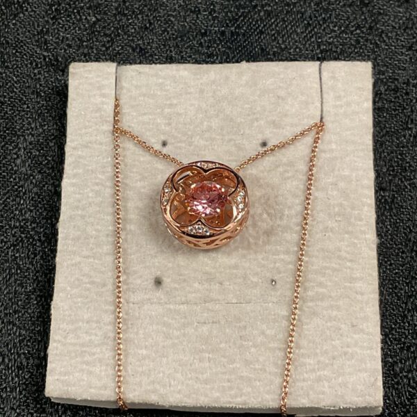 Elegant Swarovski shimmerstone pendant necklace on a delicate chain.